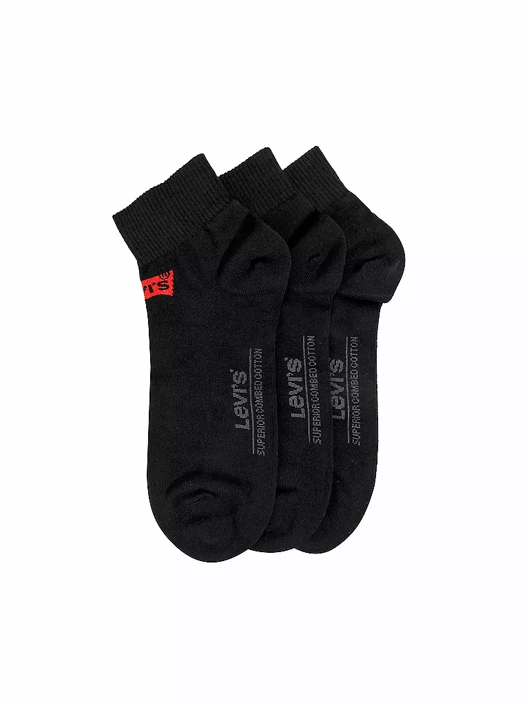 LEVI'S® | Sneaker Socken 3er Pkg. Batwing jet black | schwarz
