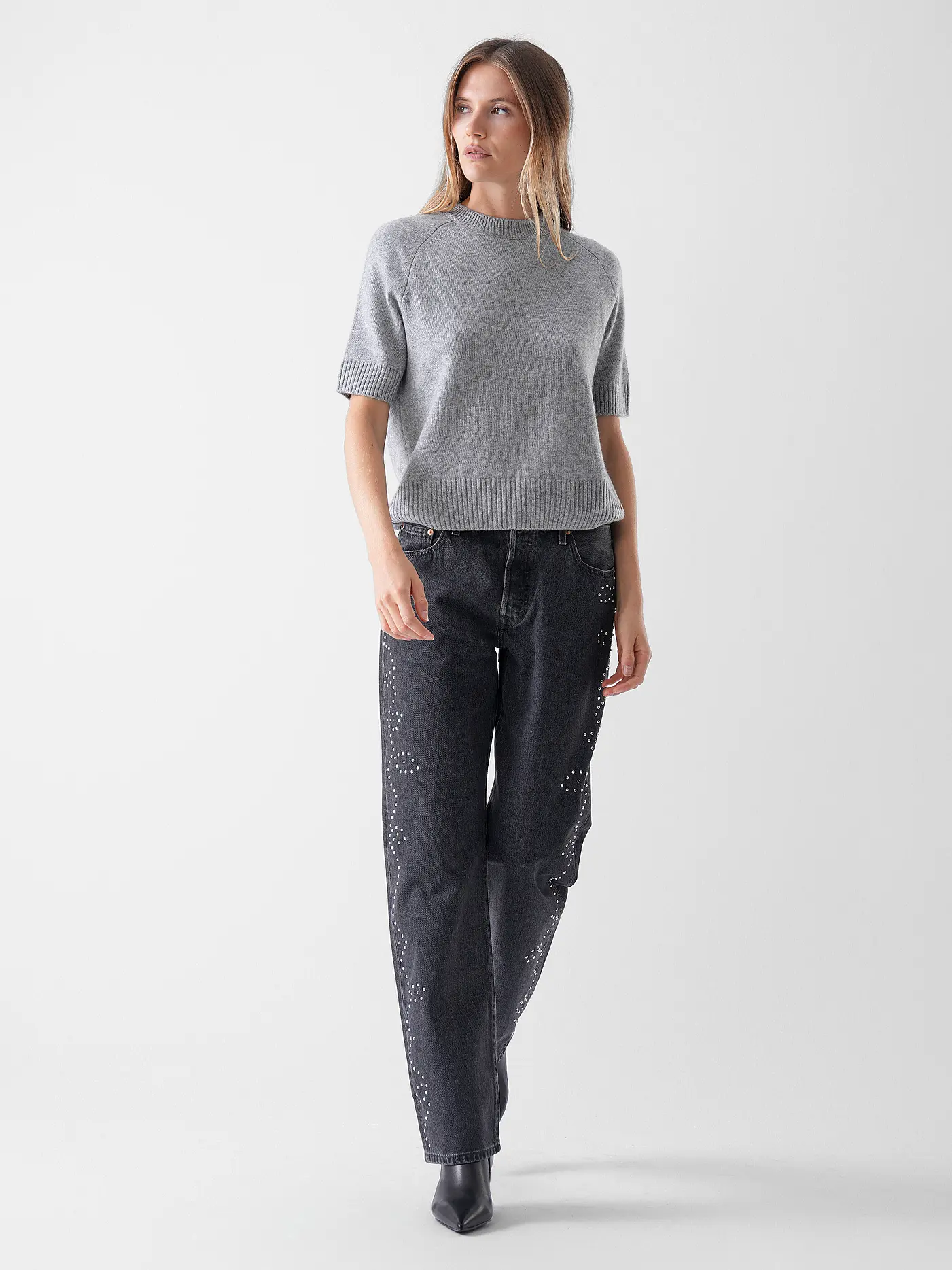 LEVI'S® | Jeans Mom Fit 501 90S BEJEWELED | schwarz