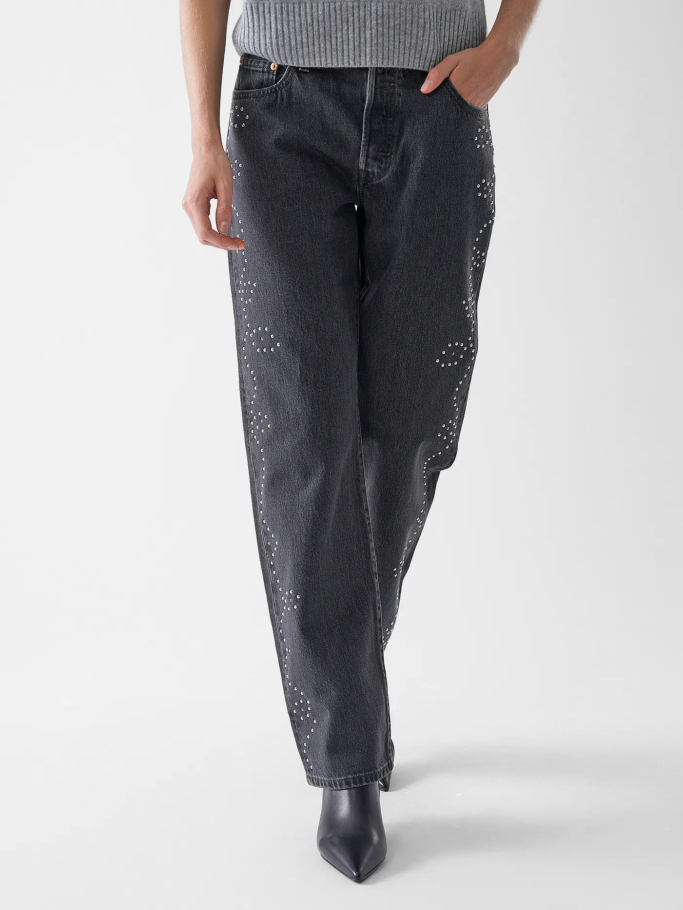 LEVI'S® | Jeans Mom Fit 501 90S BEJEWELED | schwarz