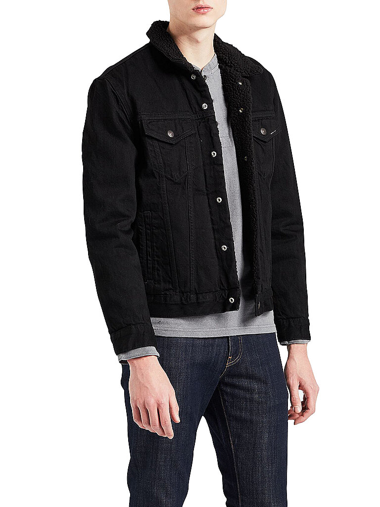 LEVI'S Jeansjacke Sherpa Trucker schwarz | XL