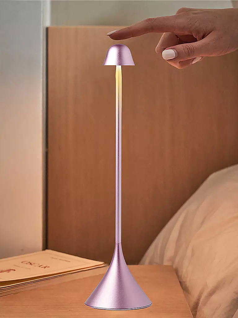 LEXON | LED Lampe STELI 28,6cm Light-Pink | hellblau