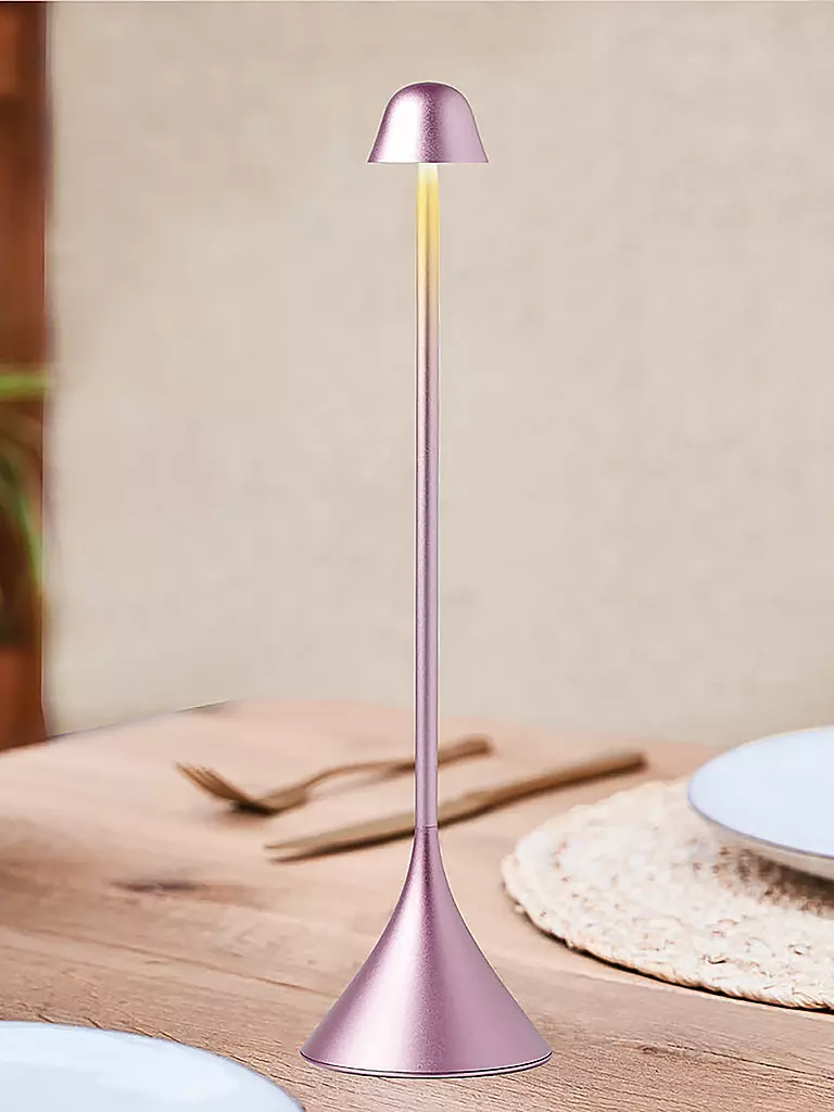 LEXON | LED Lampe STELI 28,6cm Light-Pink | hellblau
