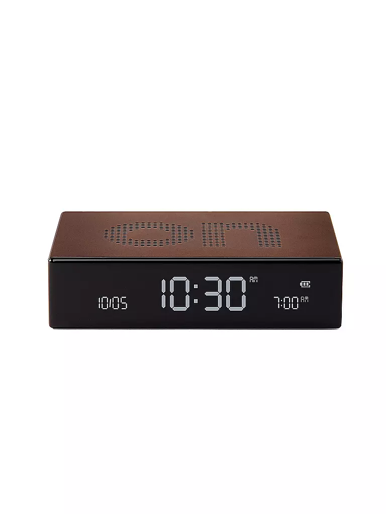 LEXON | Wecker FLIP PREMIUM 10x6,5cm Bronze  | braun