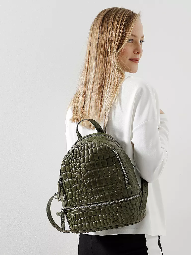 LIEBESKIND BERLIN | Lederrucksack  | olive