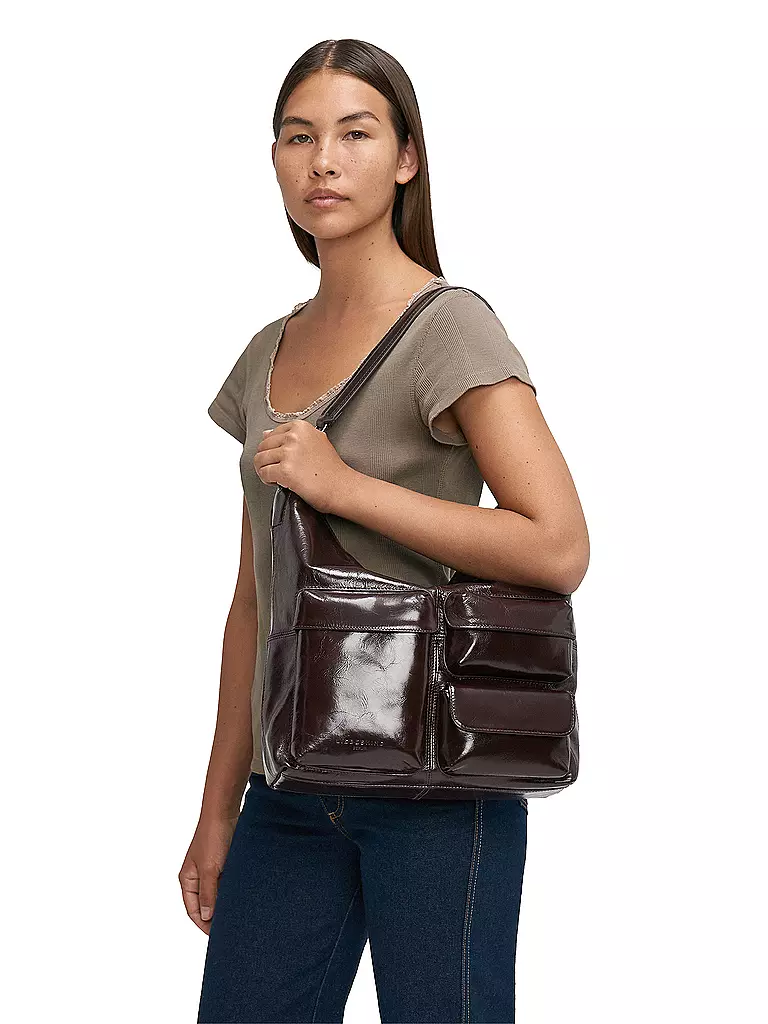 LIEBESKIND BERLIN | Ledertasche - Hobo Bag Medium | dunkelrot