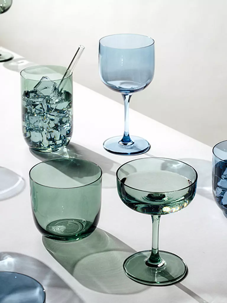 LIKE BY VILLEROY & BOCH | Like Glass Sektschale / Dessertschale Set 2tlg 12x9cm Sage | grün