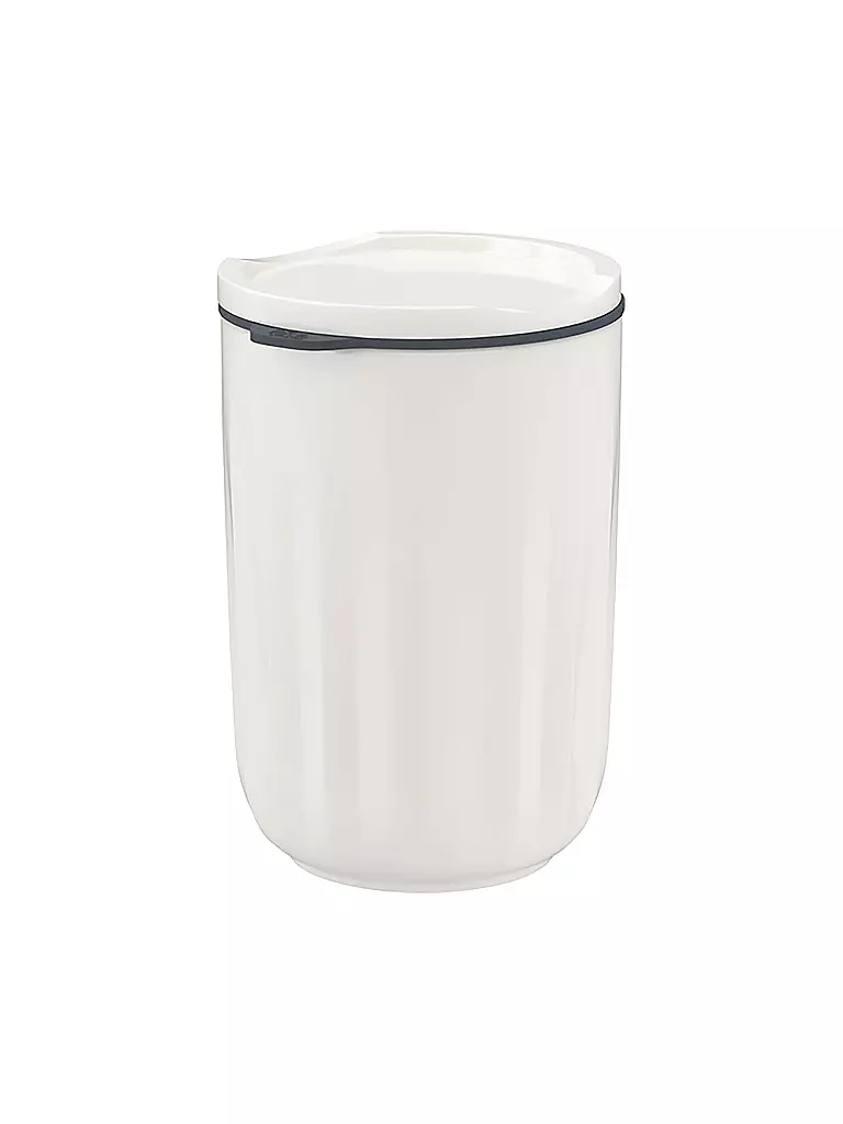 LIKE BY VILLEROY & BOCH | ToGo&ToStay Becher, mit Deckel, 300ml, weiß | creme