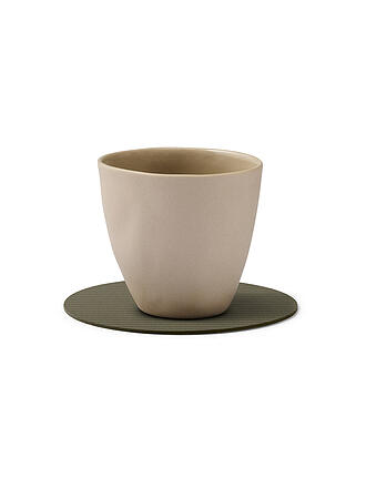 LIND DNA |  Glasuntersetzer 10cm CORDUROY RUND Army Green