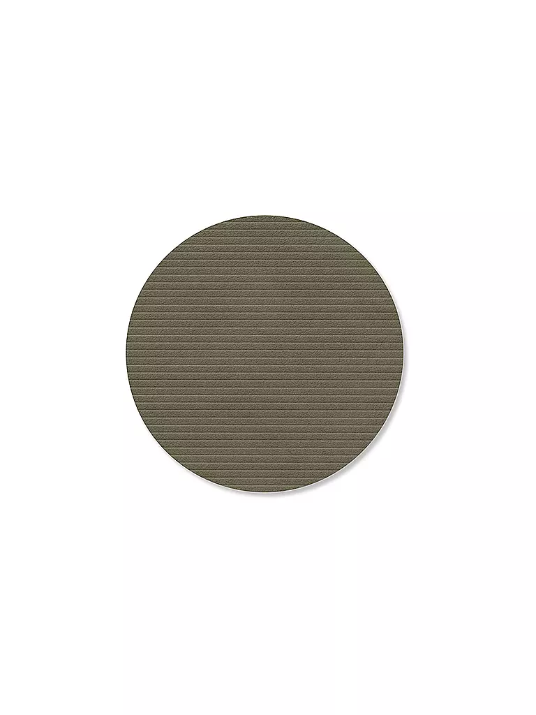 LIND DNA |  Glasuntersetzer 10cm CORDUROY RUND Army Green | dunkelgrün