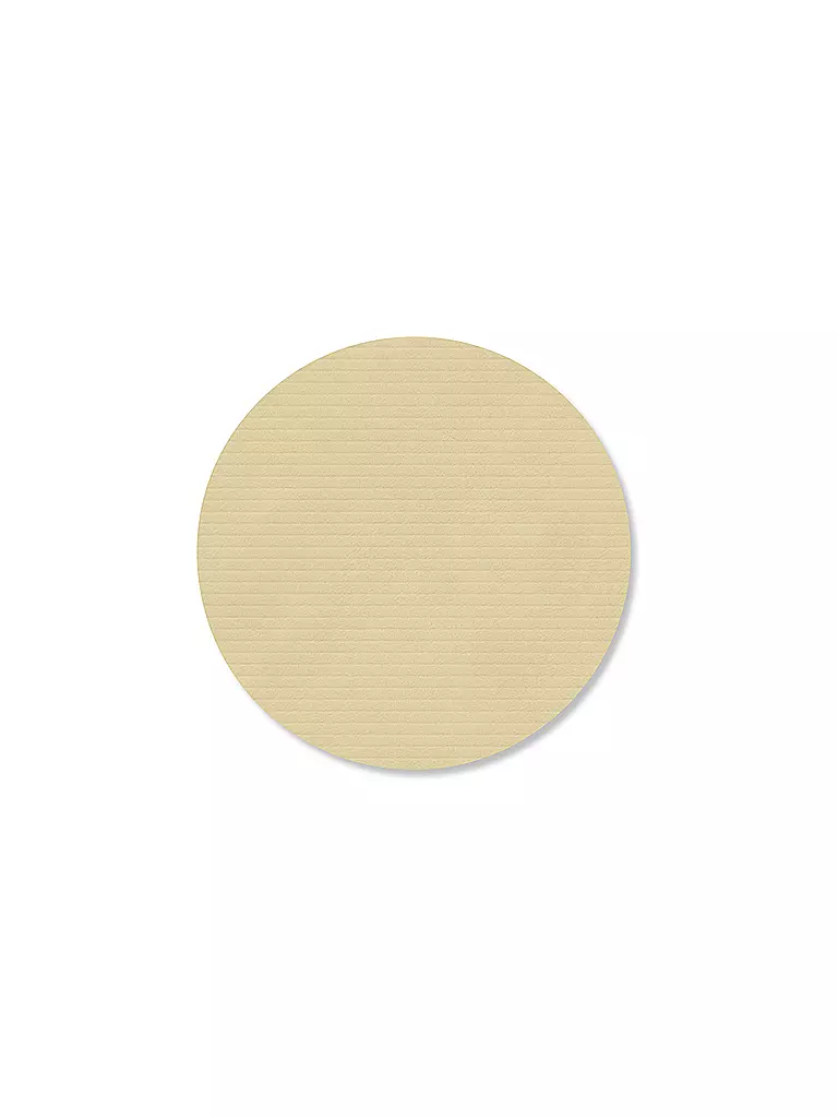 LIND DNA |  Glasuntersetzer 10cm CORDUROY RUND Lemon Sorbet  | beige
