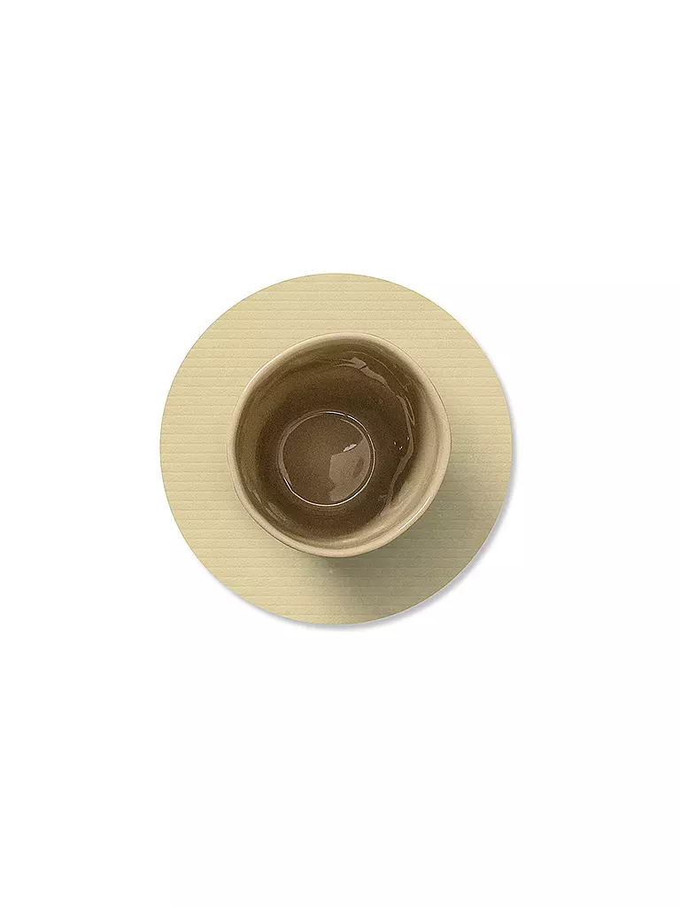 LIND DNA |  Glasuntersetzer 10cm CORDUROY RUND Lemon Sorbet  | beige