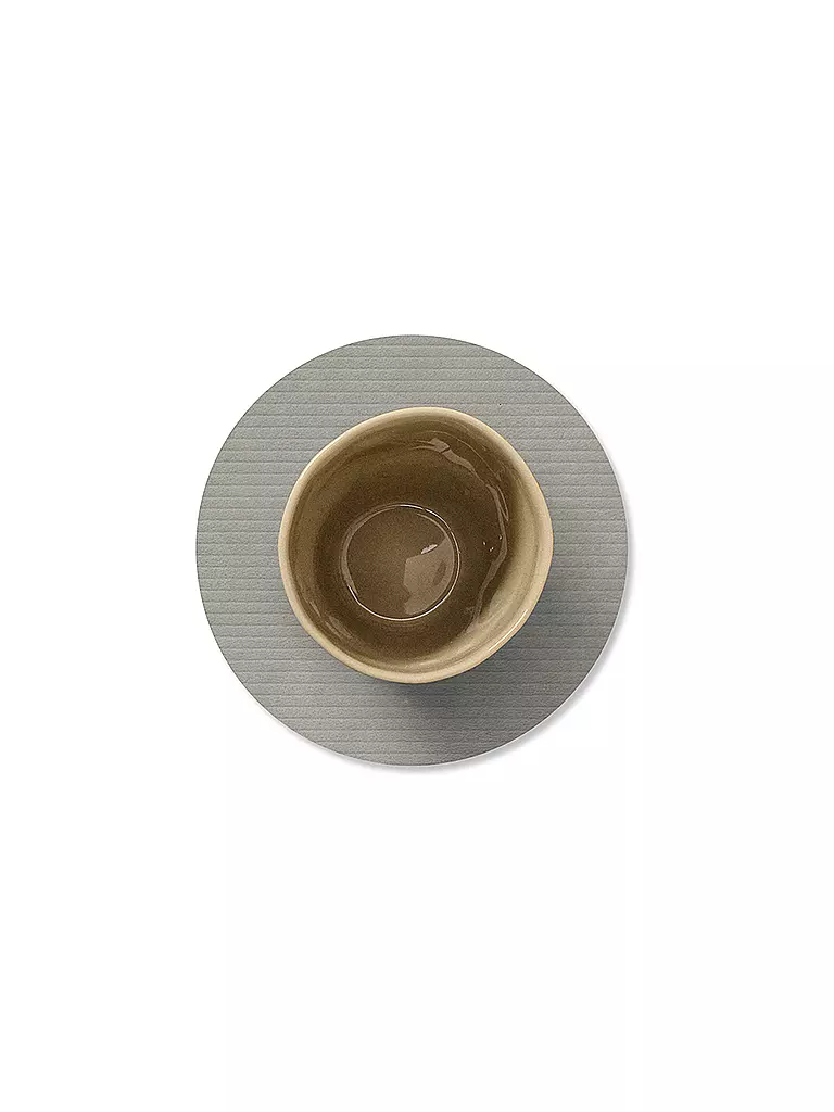LIND DNA |  Glasuntersetzer 10cm CORDUROY RUND Light Grey | dunkelgrün