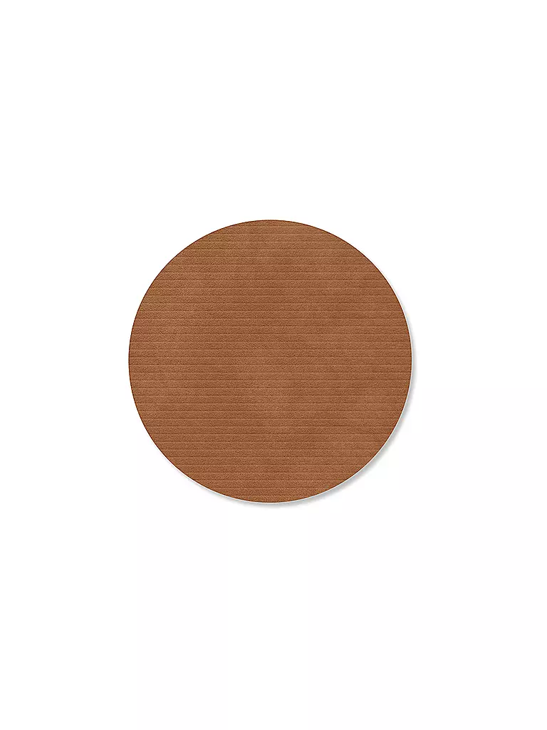 LIND DNA |  Glasuntersetzer 10cm CORDUROY RUND Nature | braun