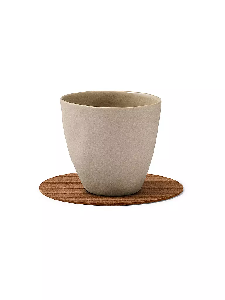 LIND DNA |  Glasuntersetzer 10cm CORDUROY RUND Nature | braun