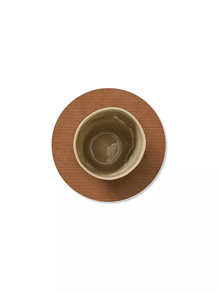 LIND DNA |  Glasuntersetzer 10cm CORDUROY RUND Nature | braun