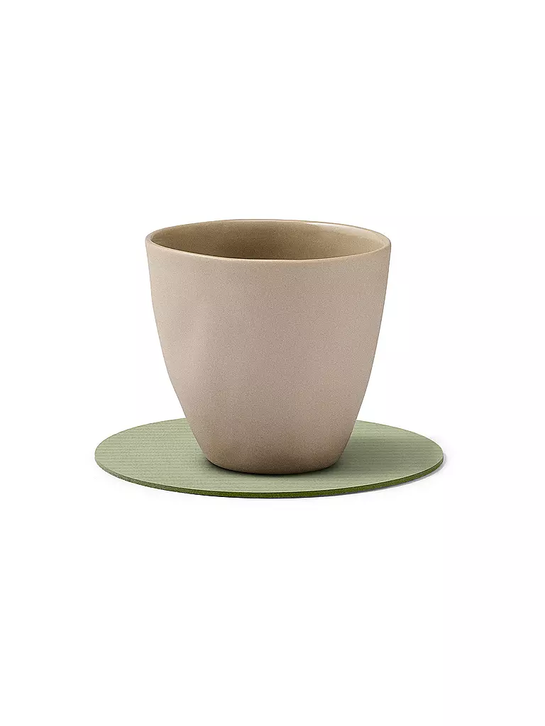 LIND DNA |  Glasuntersetzer 10cm CORDUROY RUND Olive Green  | olive