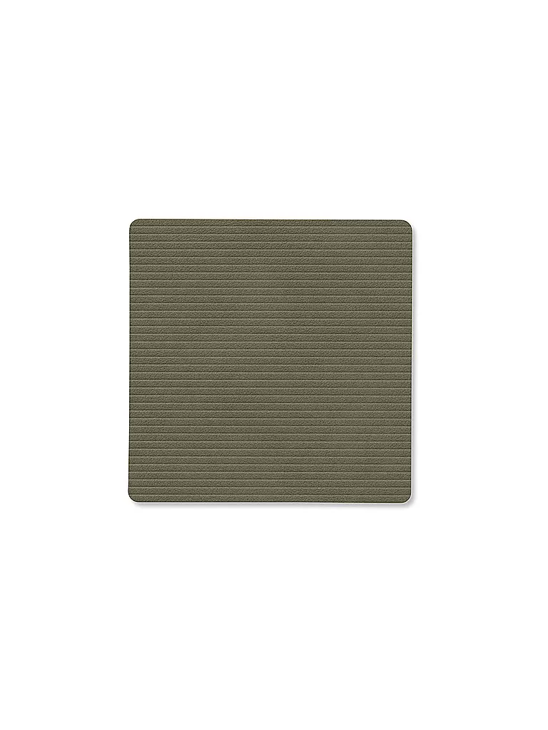 LIND DNA |  Glasuntersetzer 10x10cm CORDUROY ECKIG Army Green | dunkelgrün