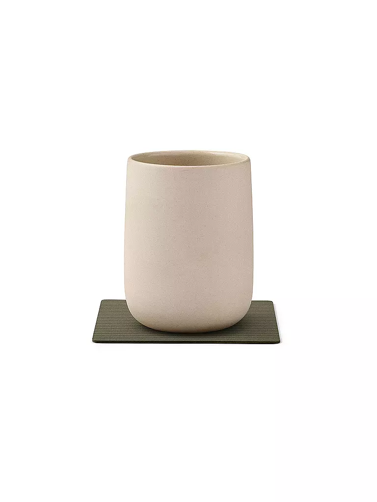 LIND DNA |  Glasuntersetzer 10x10cm CORDUROY ECKIG Army Green | dunkelgrün