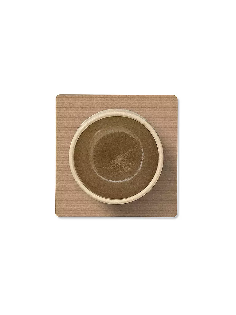 LIND DNA |  Glasuntersetzer 10x10cm CORDUROY ECKIG Nougat | hellgrau
