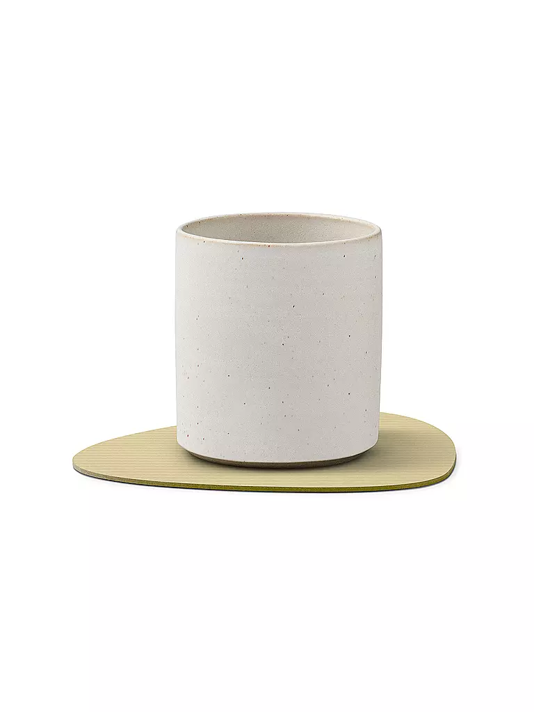 LIND DNA |  Glasuntersetzer 11x13cm CORDUROY OVAL Lemon Sorbet  | beige