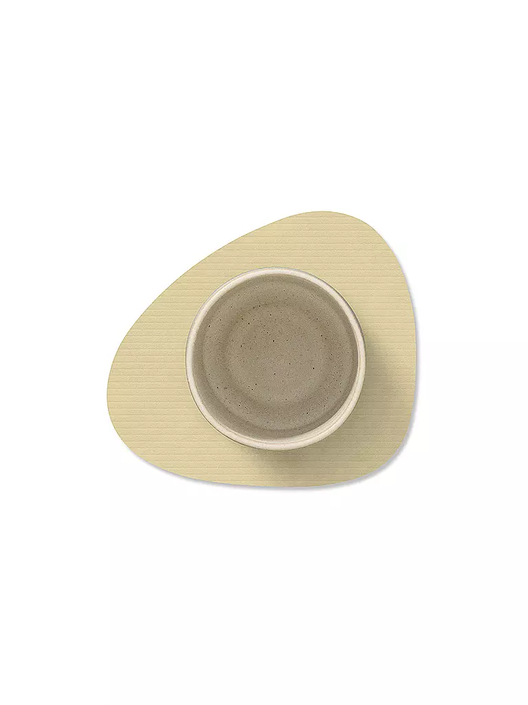 LIND DNA |  Glasuntersetzer 11x13cm CORDUROY OVAL Lemon Sorbet  | beige