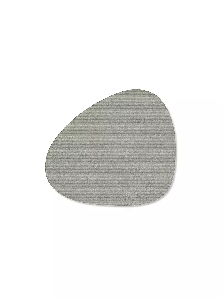 LIND DNA |  Glasuntersetzer 11x13cm CORDUROY OVAL Light Grey | hellgrau