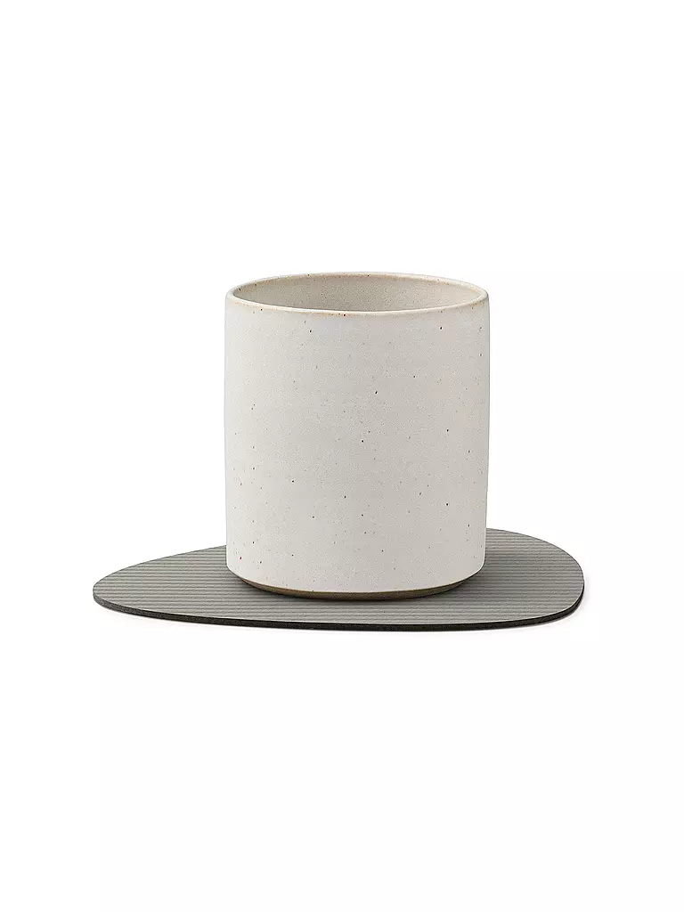 LIND DNA |  Glasuntersetzer 11x13cm CORDUROY OVAL Light Grey | hellgrau