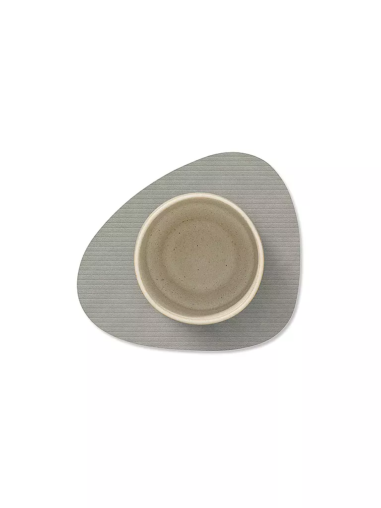 LIND DNA |  Glasuntersetzer 11x13cm CORDUROY OVAL Light Grey | hellgrau