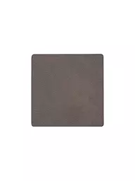 LIND DNA | Leder-Untersetzer eckig 10x10cm Olive Green | braun
