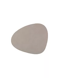 LIND DNA | Leder-Platzset "Nupo" oval 37x44cm | hellgrau