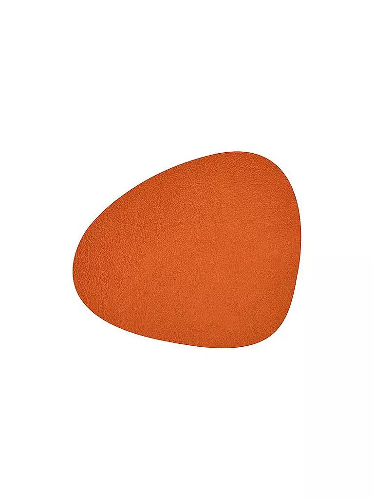LIND DNA | Leder-Tischset Hippo oval 37x44cm (Orange) | orange
