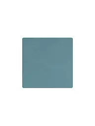 LIND DNA | Leder-Untersetzer eckig 10x10cm Olive Green | hellblau