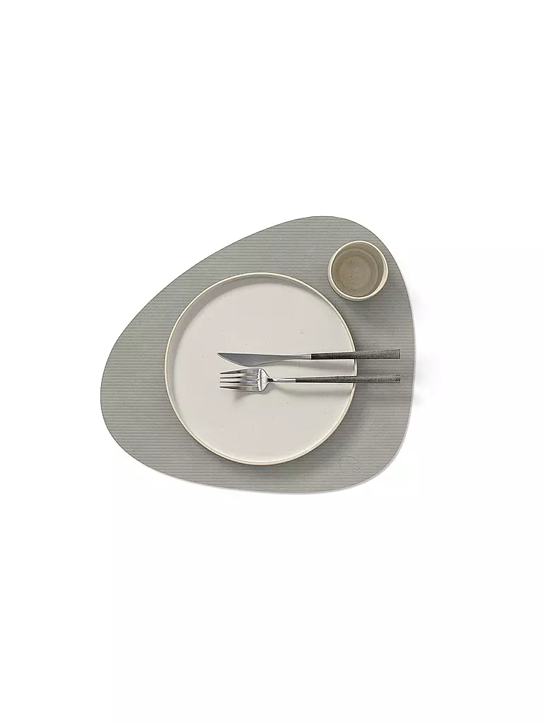LIND DNA | Tischset 37x44cm CORDUROY OVAL Light Grey | hellgrau
