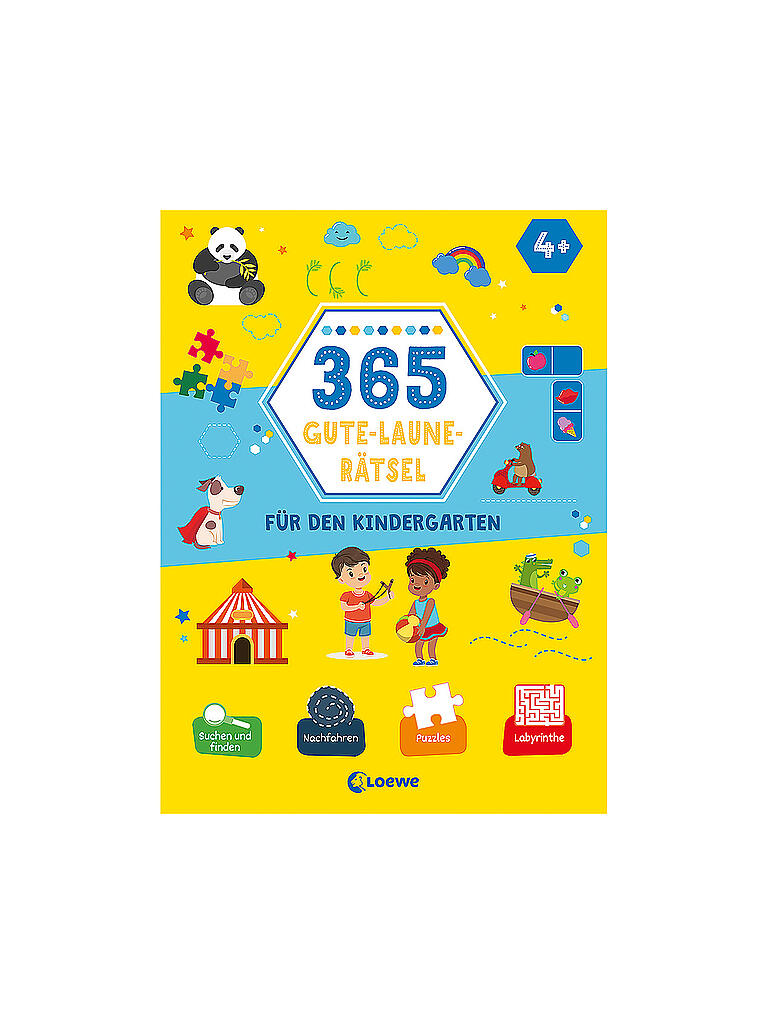 Rätsel Für Erwachsene Mit Lösungen LOEWE VERLAG Buch 365 Gute-Laune-Rätsel für den Kindergarten keine Farbe