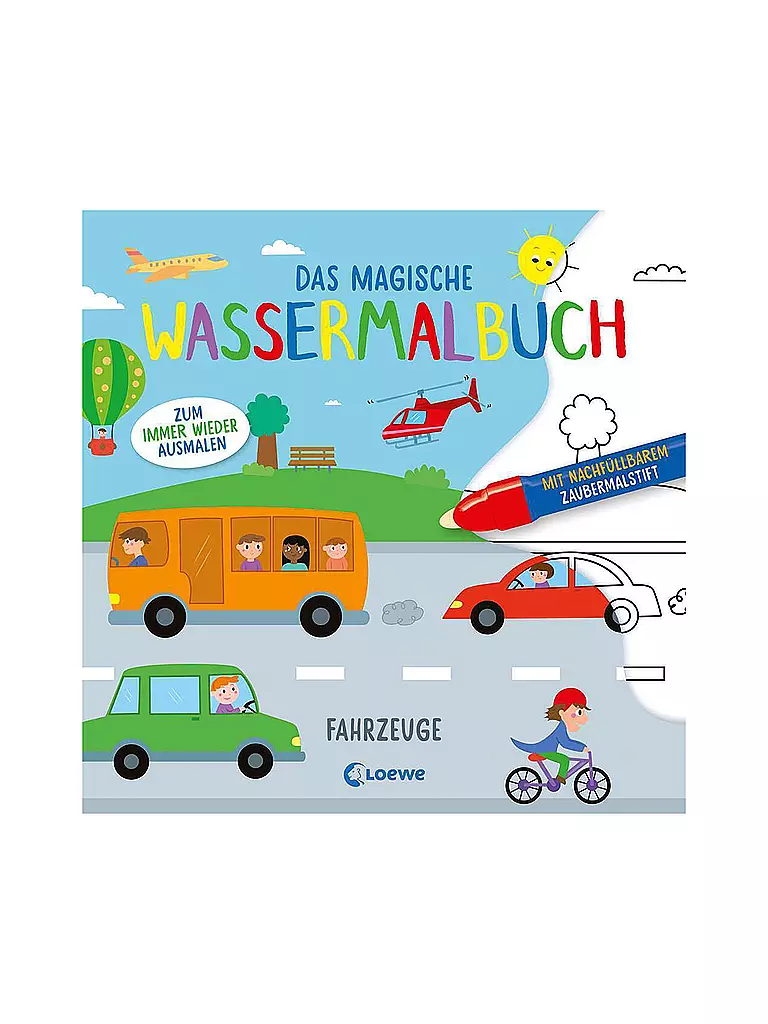 LOEWE VERLAG | Das magische Wassermalbuch - Fahrzeuge | keine Farbe