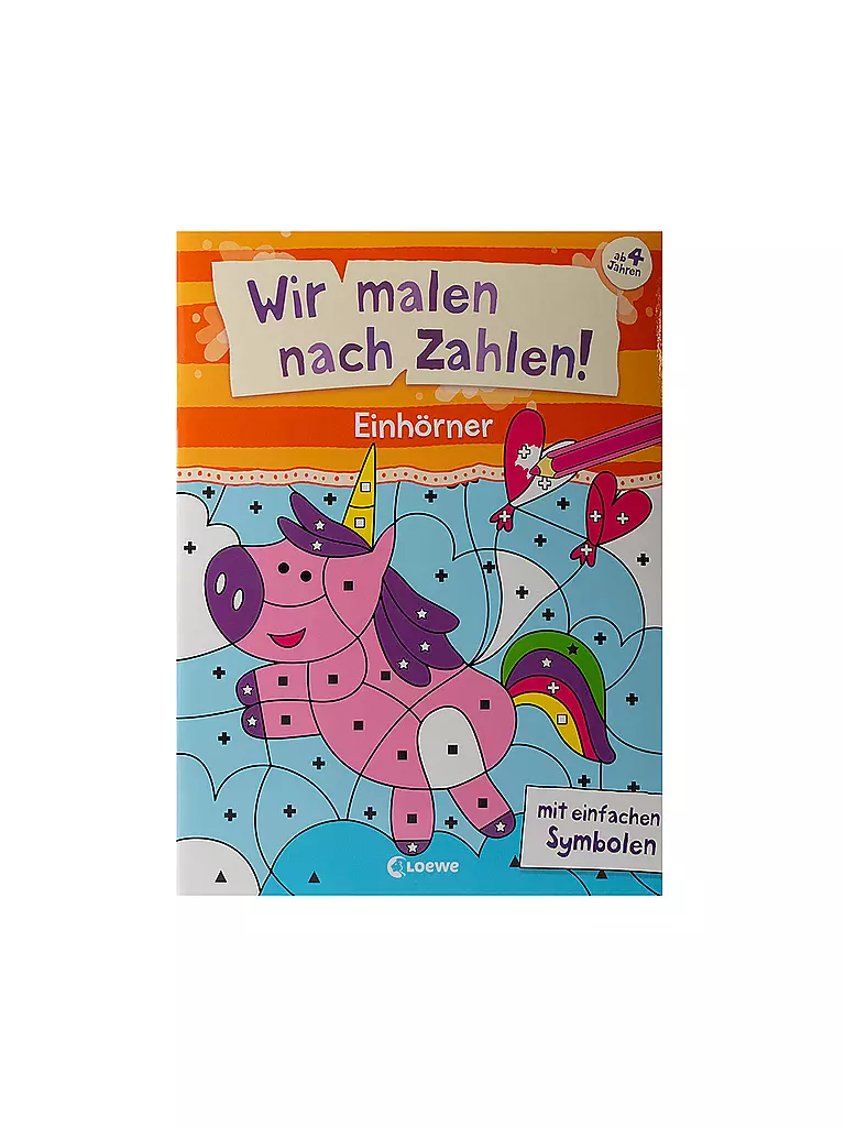 LOEWE VERLAG | Malbuch - Wir malen nach Zahlen - Einhörner  | keine Farbe