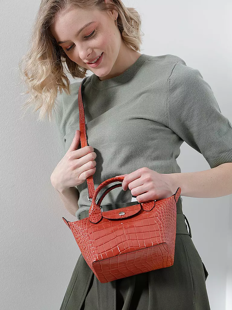 LONGCHAMP | Le Pliage Cuir Handtasche XS, Coral | pink