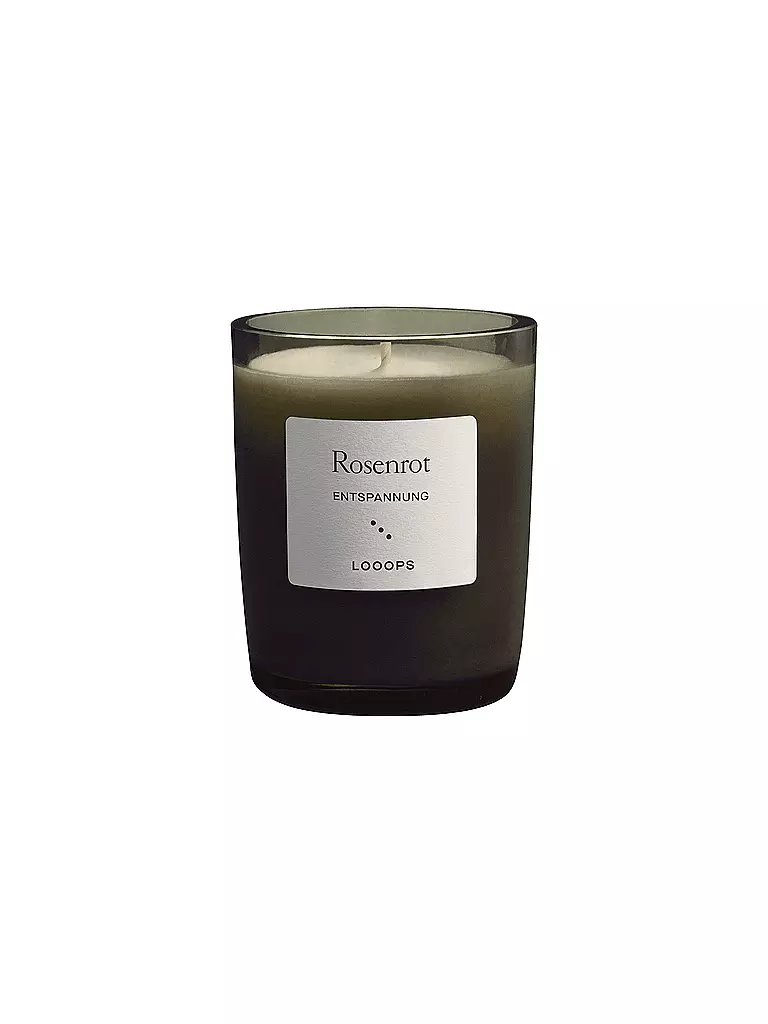 LOOOPS | Duftkerze 75g ROSENROT | dunkelgrün