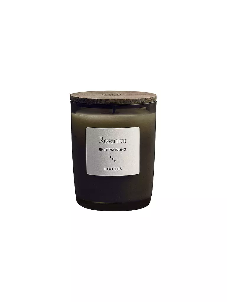 LOOOPS | Duftkerze 75g ROSENROT | dunkelgrün