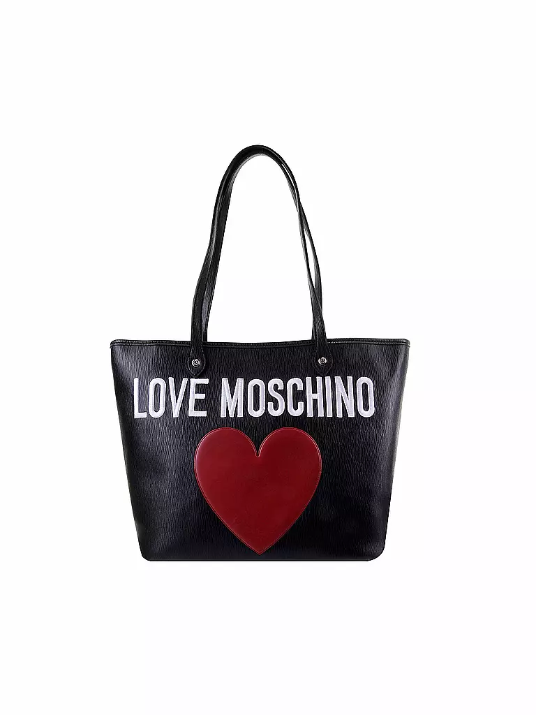 Damen Handtasche Love Moschino Tasche Schwarz Herz Damen