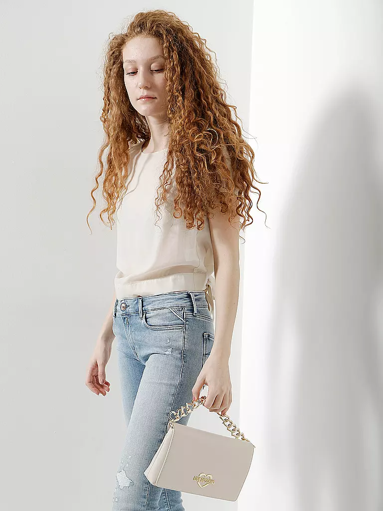 LOVE MOSCHINO | Umhängetasche "The new chain heart" | creme