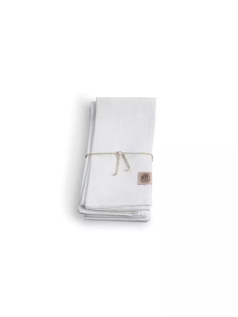 LOVELY LINEN | Leinen-Serviette "Erik" 44x44cm (offwhite) | weiss