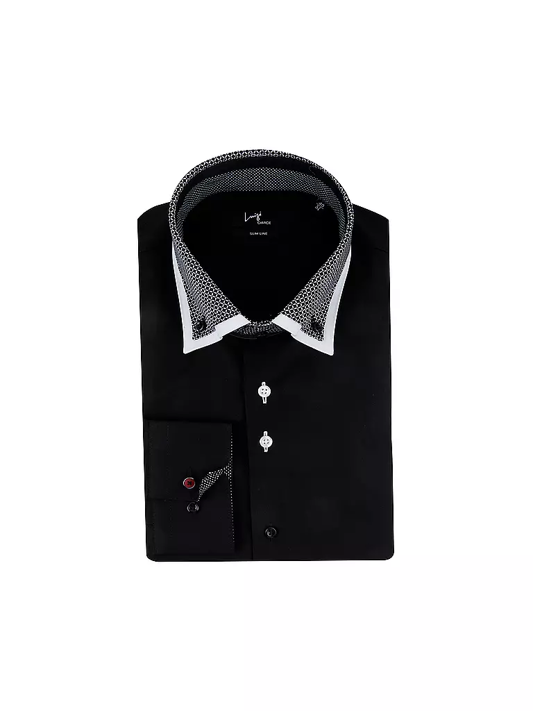 LUIGI CAMICIE | Hemd Slim-Fit | schwarz