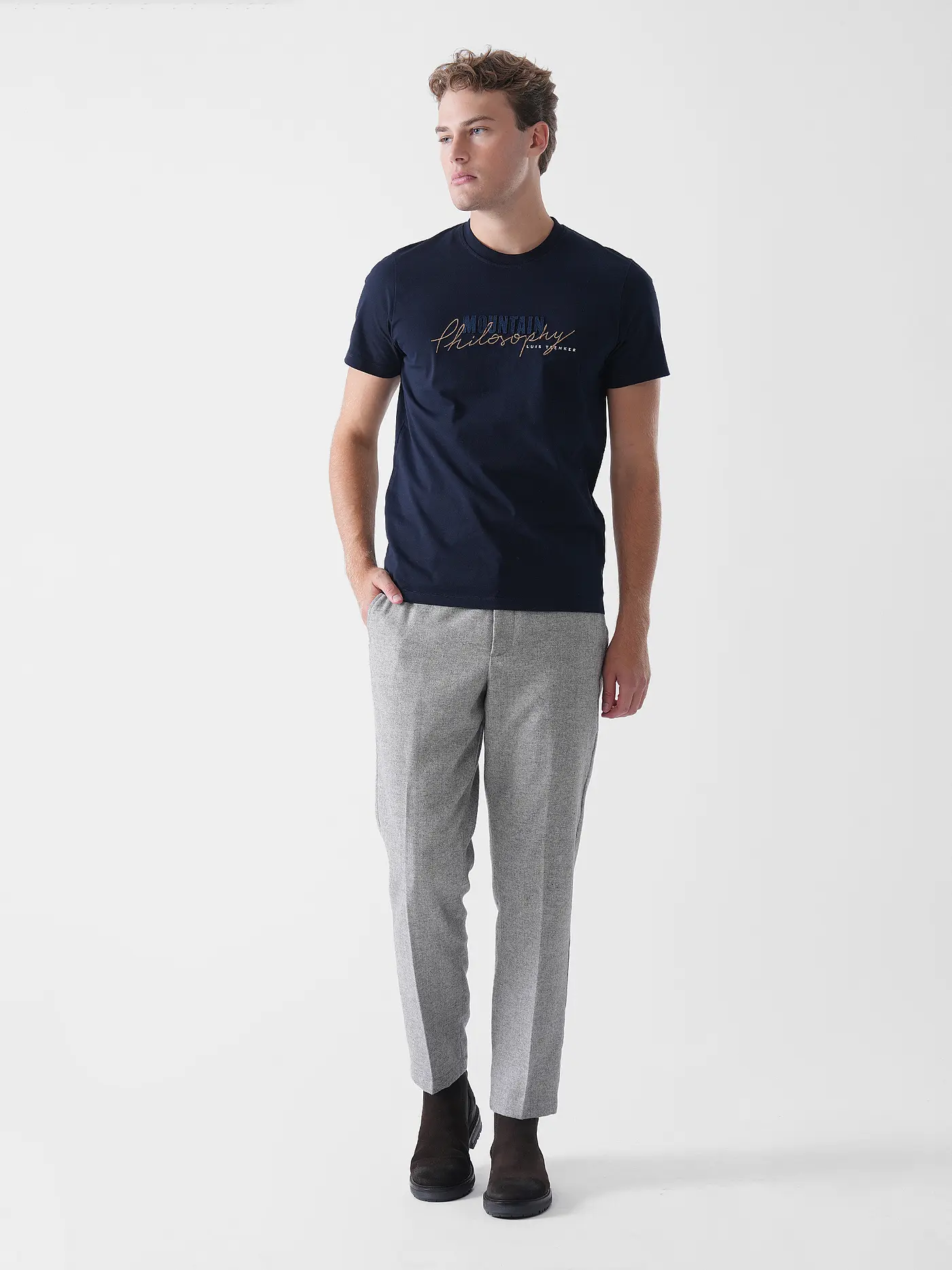 LUIS TRENKER | T-Shirt PHILOSOPHIST | dunkelblau