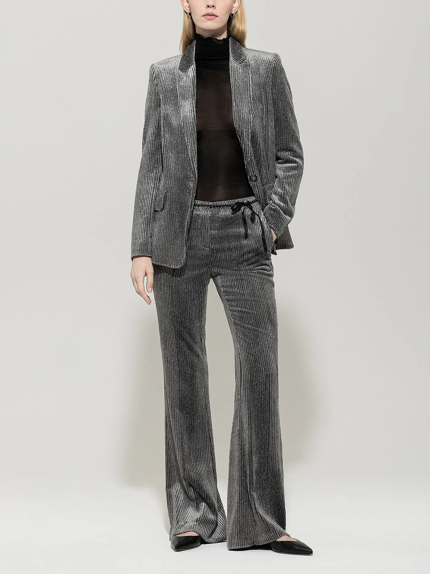 LUISA CERANO | Businesshose Flared Fit | hellgrau