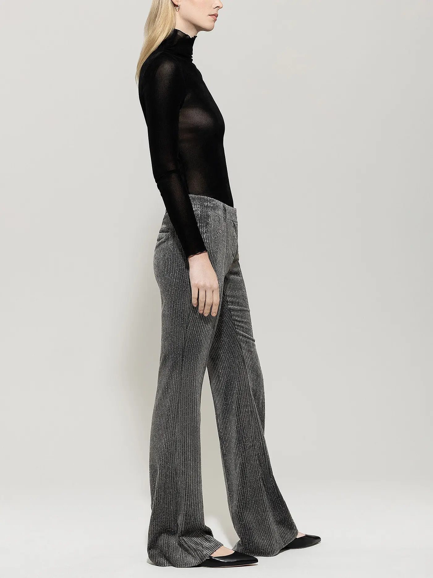 LUISA CERANO | Businesshose Flared Fit | hellgrau