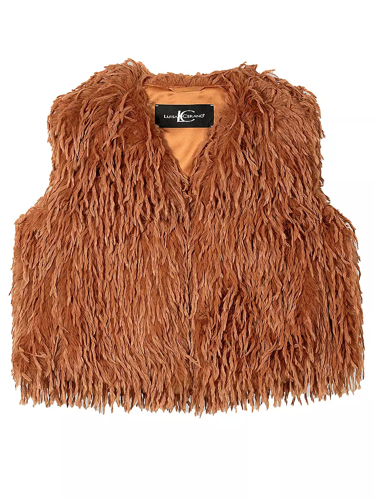 LUISA CERANO | Gilet in Felloptik  | orange