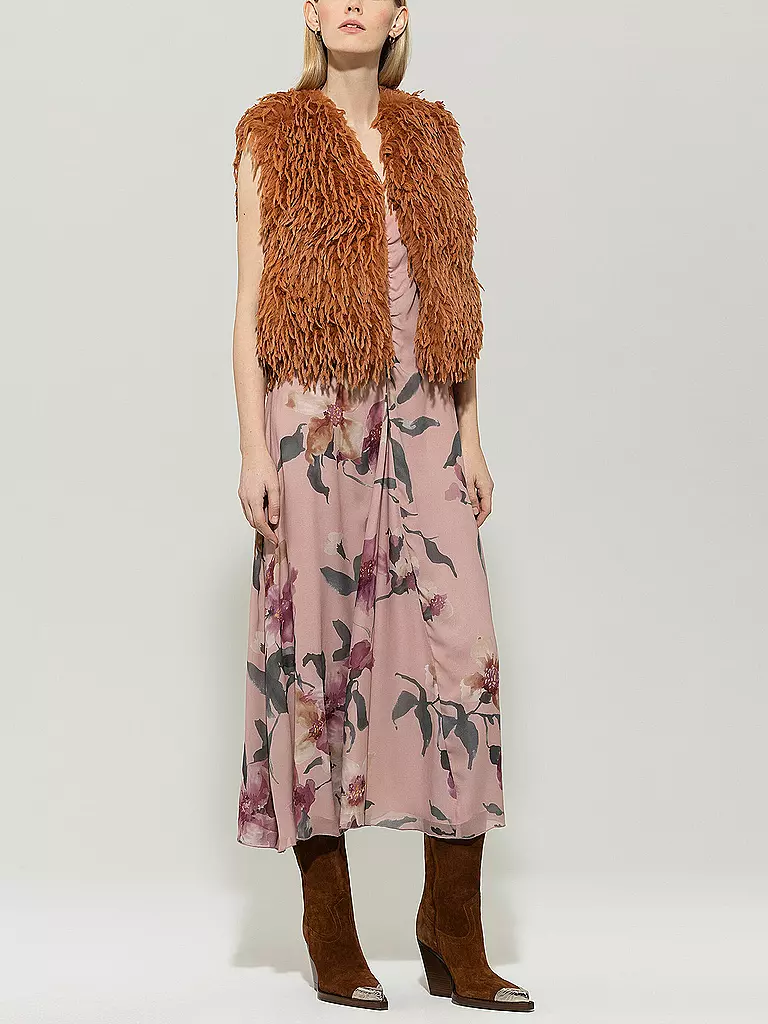 LUISA CERANO | Gilet in Felloptik  | orange