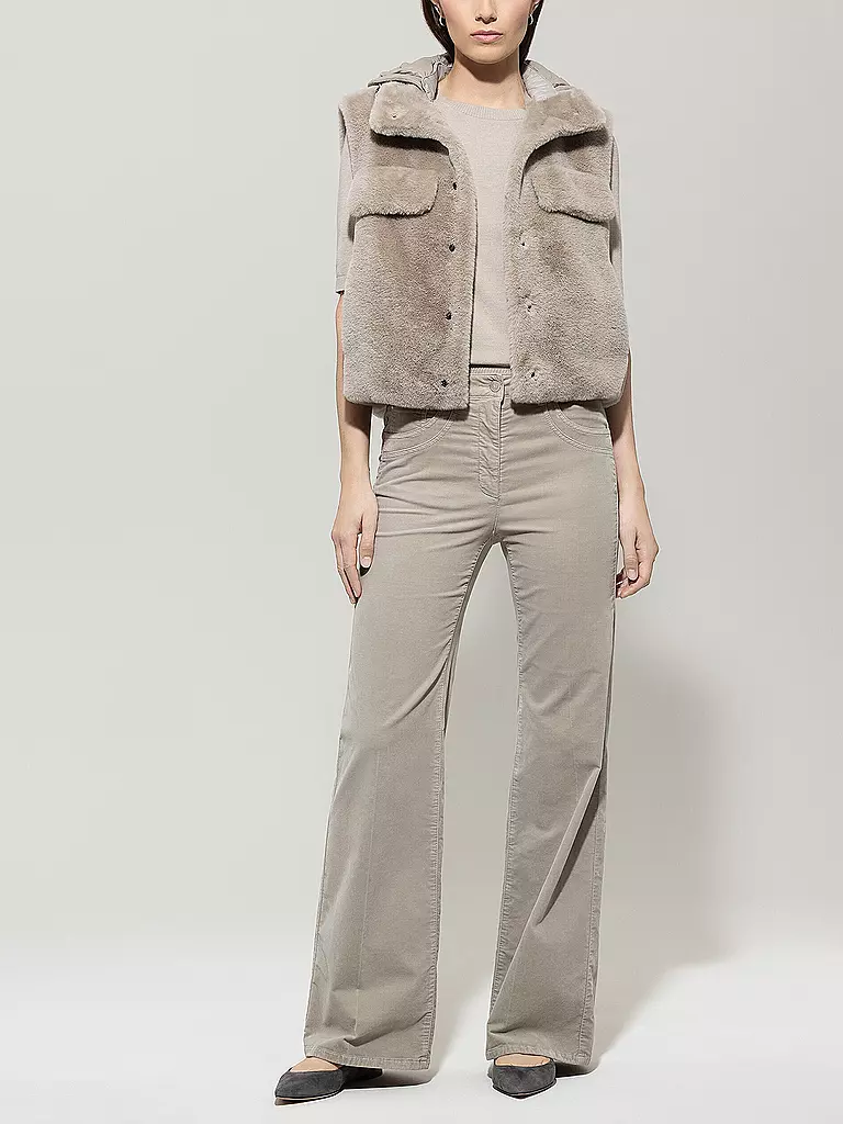 LUISA CERANO | Gilet in Felloptik  | Beige