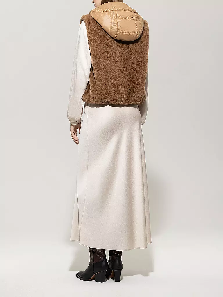 LUISA CERANO | Gilet in Felloptik  | hellbraun